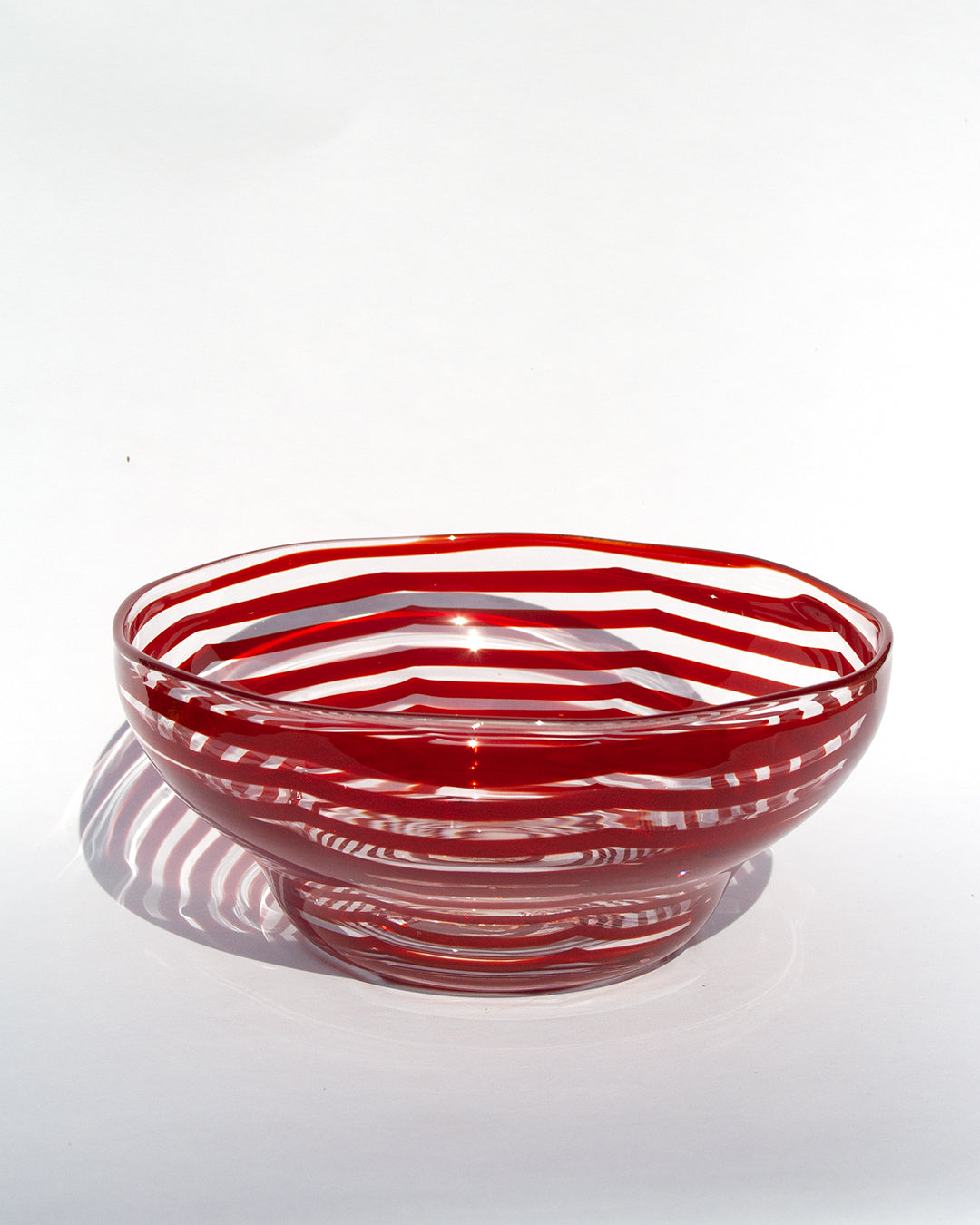 Crystaline Red Wave Salad Bowl