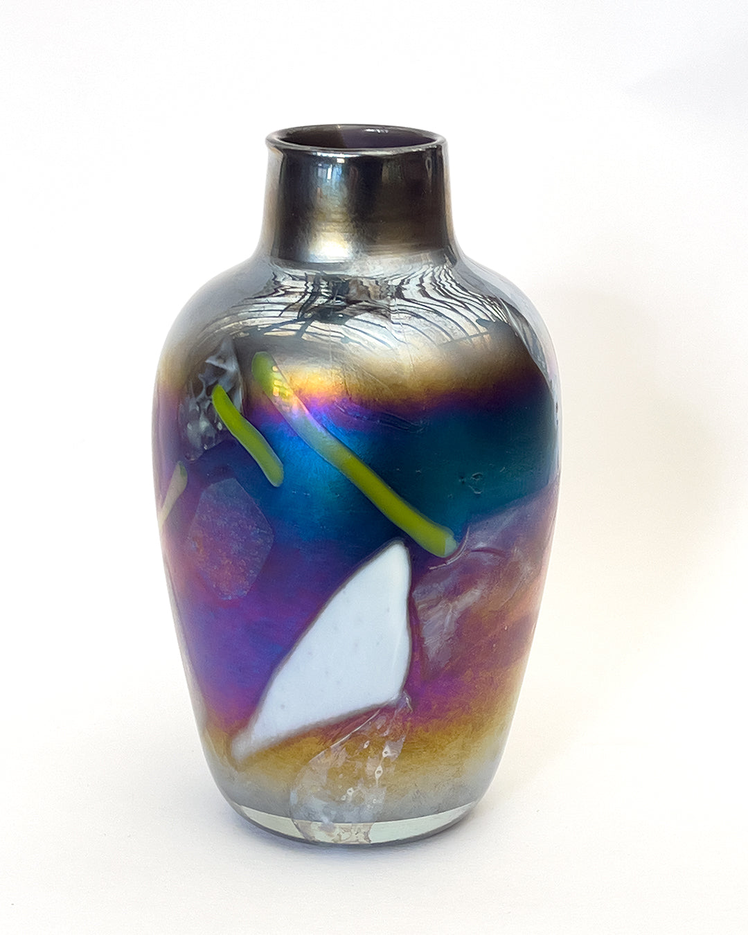 Iridized Black Nassau Vase