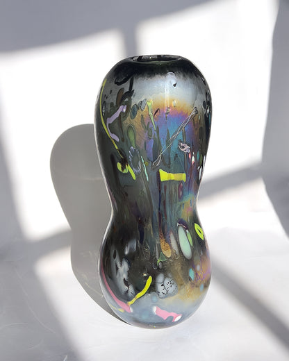 Corseted Black Nassau Vase
