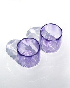 Violet Ripple Rocks Glass