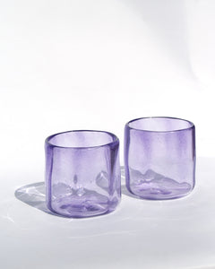 Violet Ripple Rocks Glass