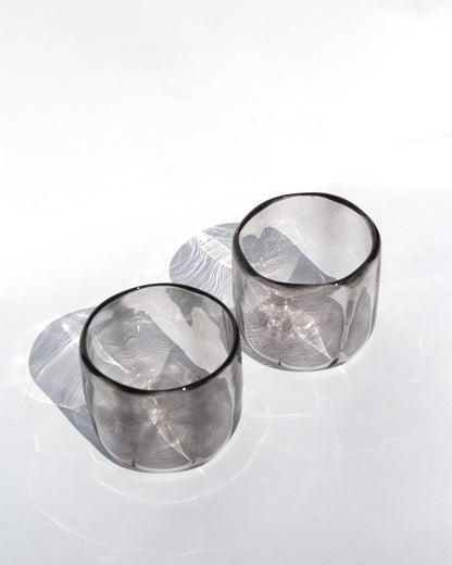 Smoke Ripple Rocks Glass