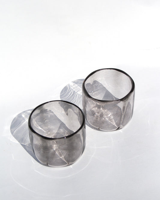 Smoke Ripple Rocks Glass