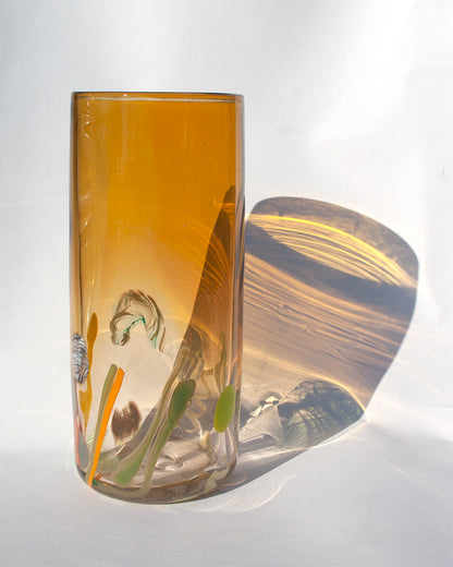 Clear Custard Nassau Vase