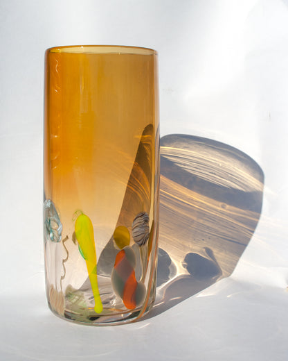 Clear Custard Nassau Vase