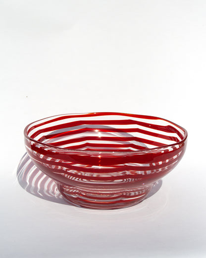 Crystaline Red Wave Salad Bowl