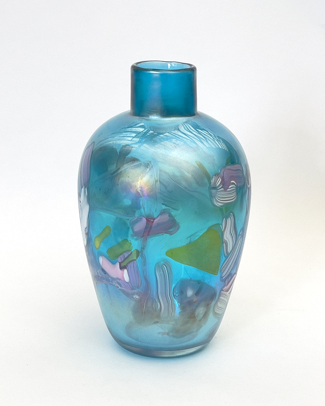 Iridized Aqua Nassau Vase