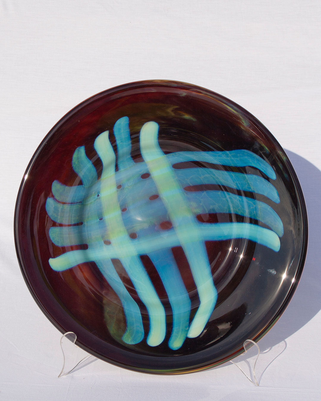 Dark cosmic plate with Blue Grid