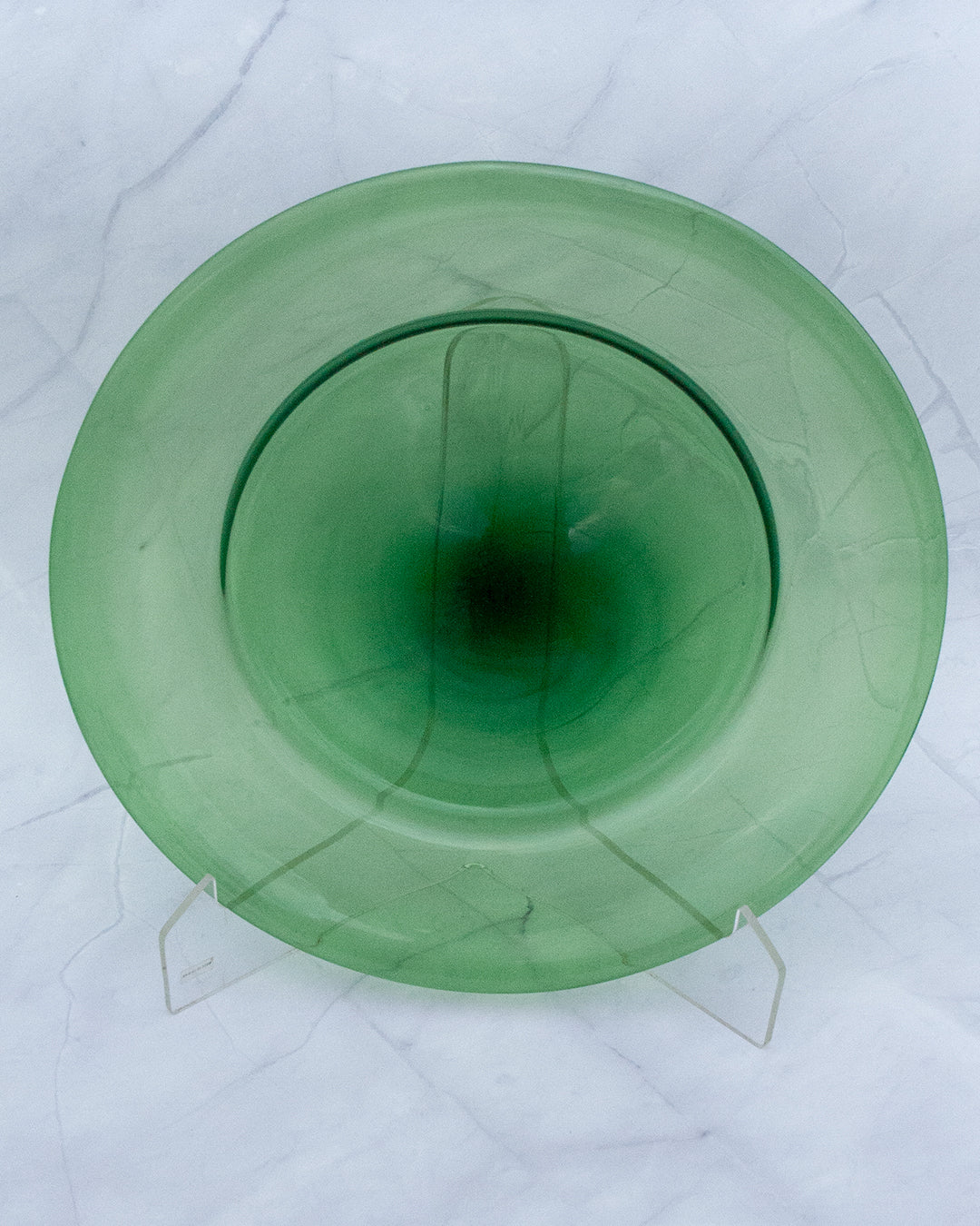 Table Plate in Forest Green / White
